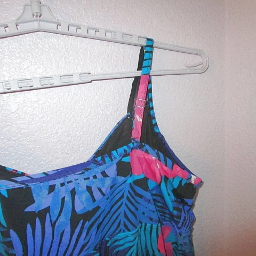 Swimsuits for All Womens Plus Size 32 5X Swim Dress One Piece Floral Wire Free